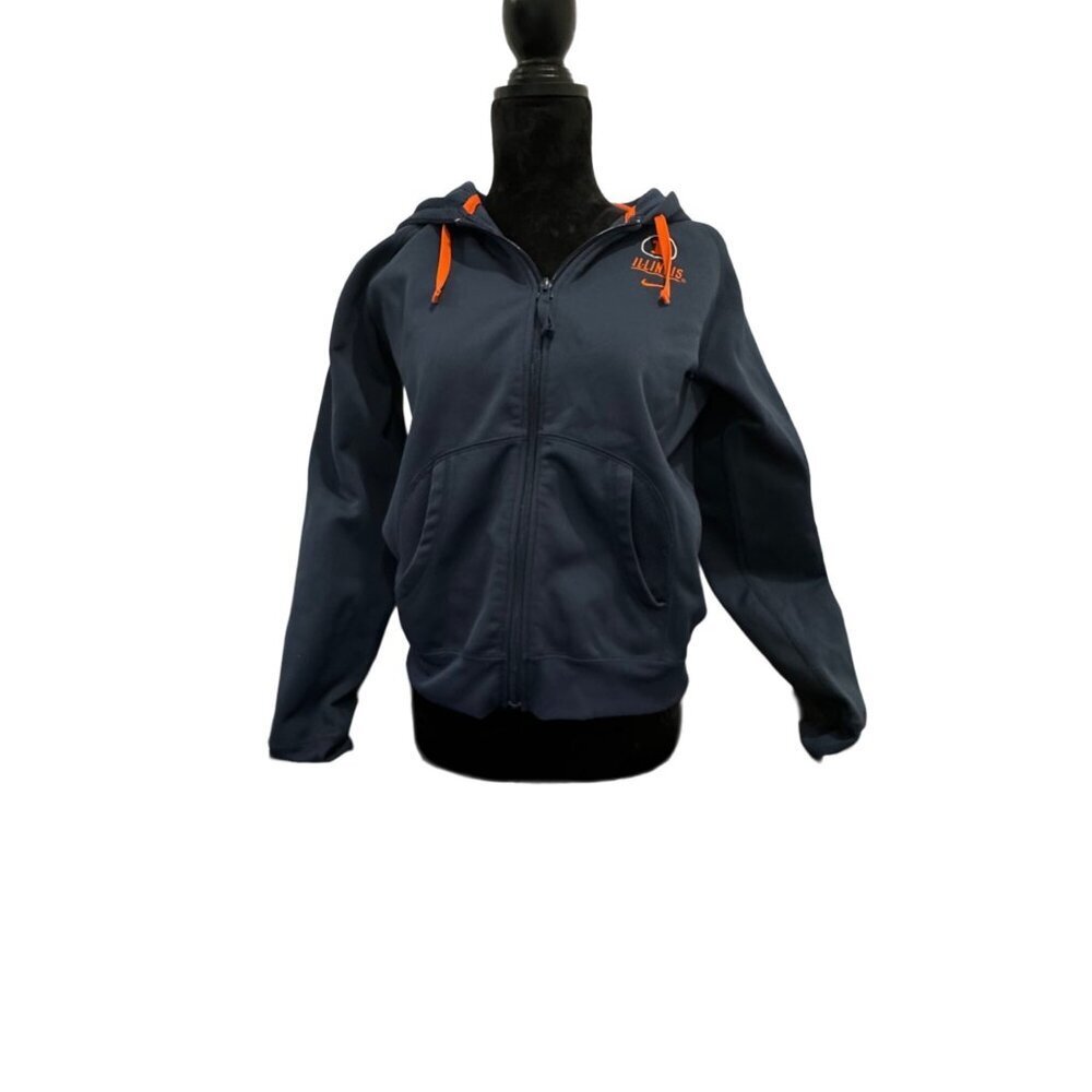 Nike Illinois Team Hoodie Womens Medium Purple/Blue with Orange Logo